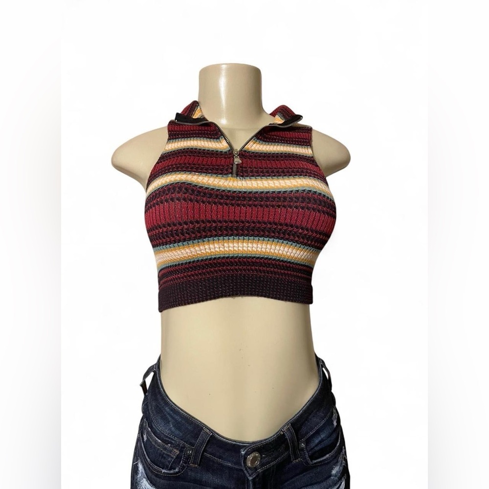 Striped Multicolor Cropped Top